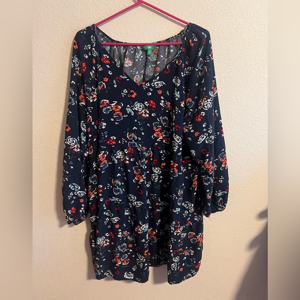 Dip Navy Blue Floral Dress Size 2XL